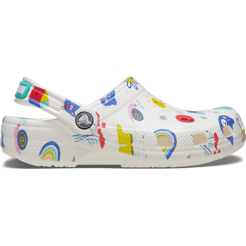 Crocs Classic Graphic Synthetic White/Multi Clogs