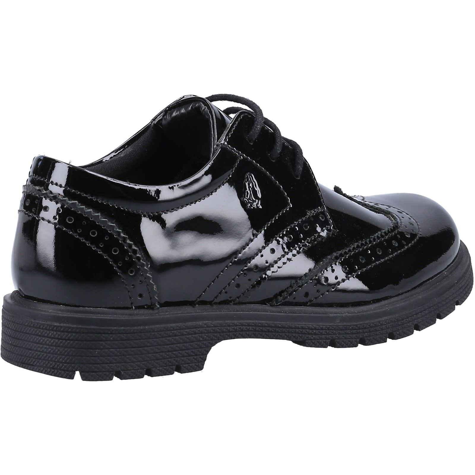 Hush Puppies Sally Youth Girl's Black Patent Leather Brogues