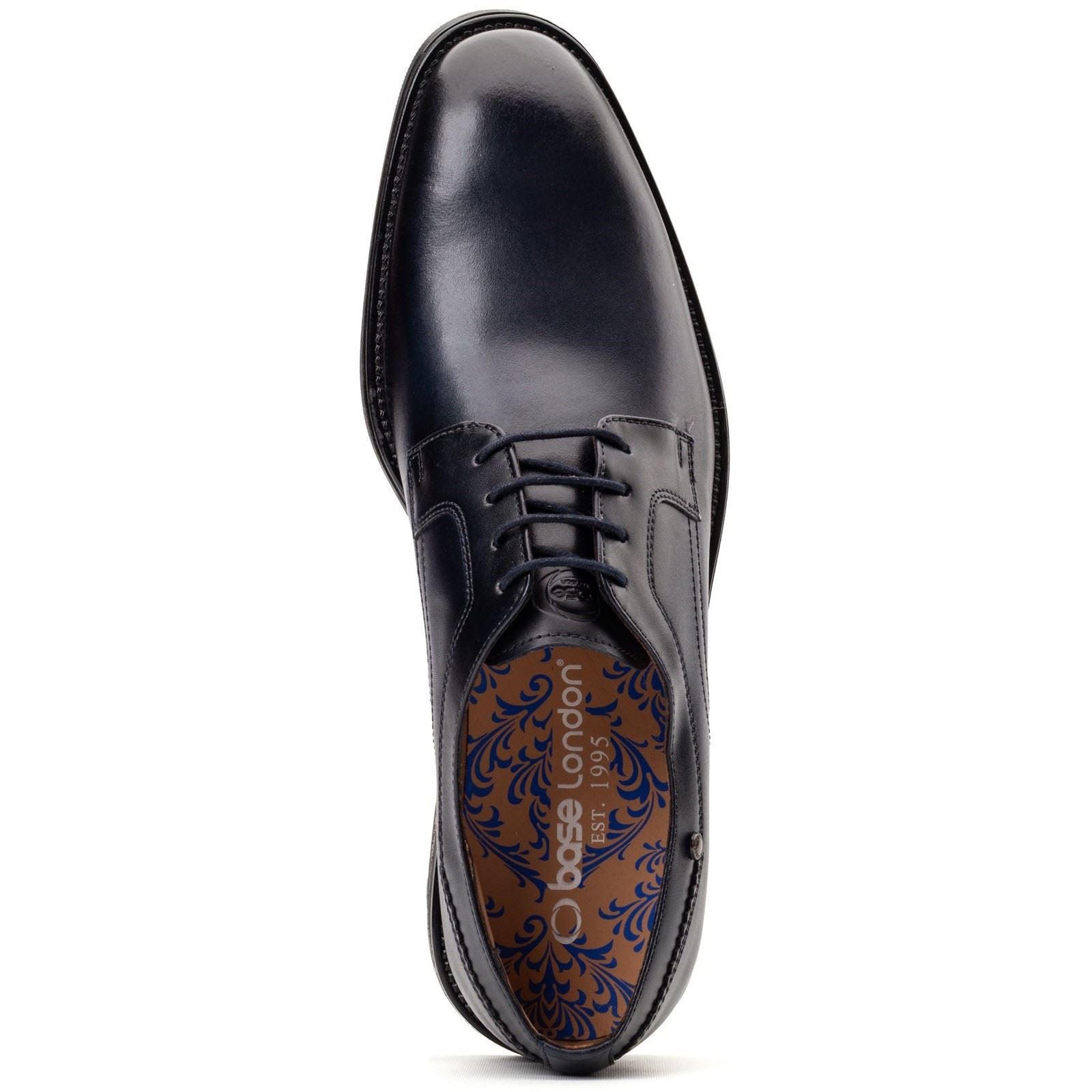 Base London Sleeve Leather Men's Navy Lace-Up Shoes