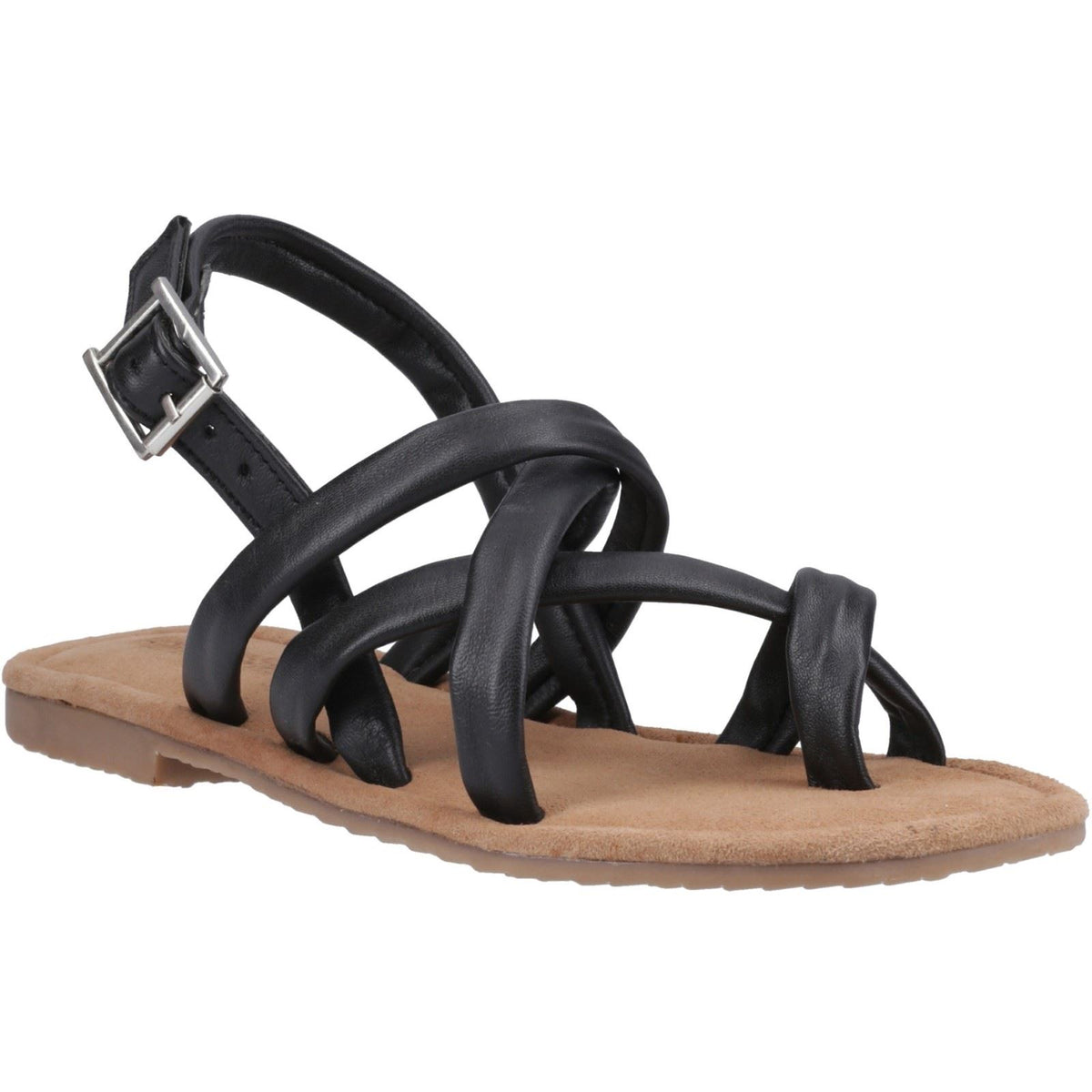 Hush Puppies Hope Leather Women's Black Sandals