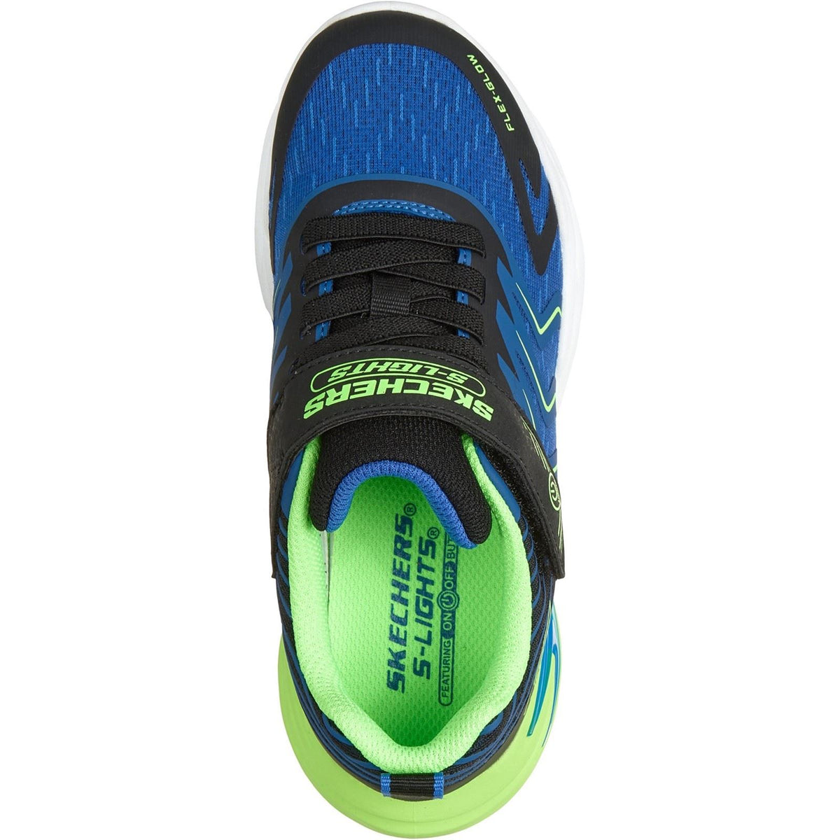 Skechers Flex-Glow Ultra Prism-Pacer Black & Blue/Lime Trainers