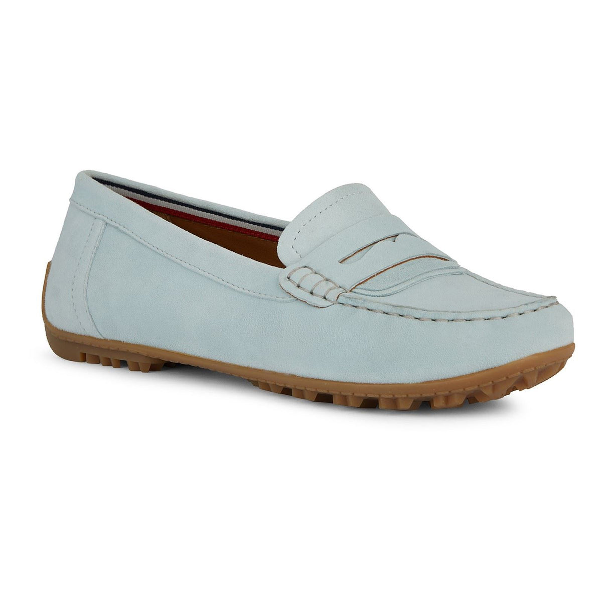 Geox D Kosmopolis Suede Women's Light Blue Moccasins Shoes