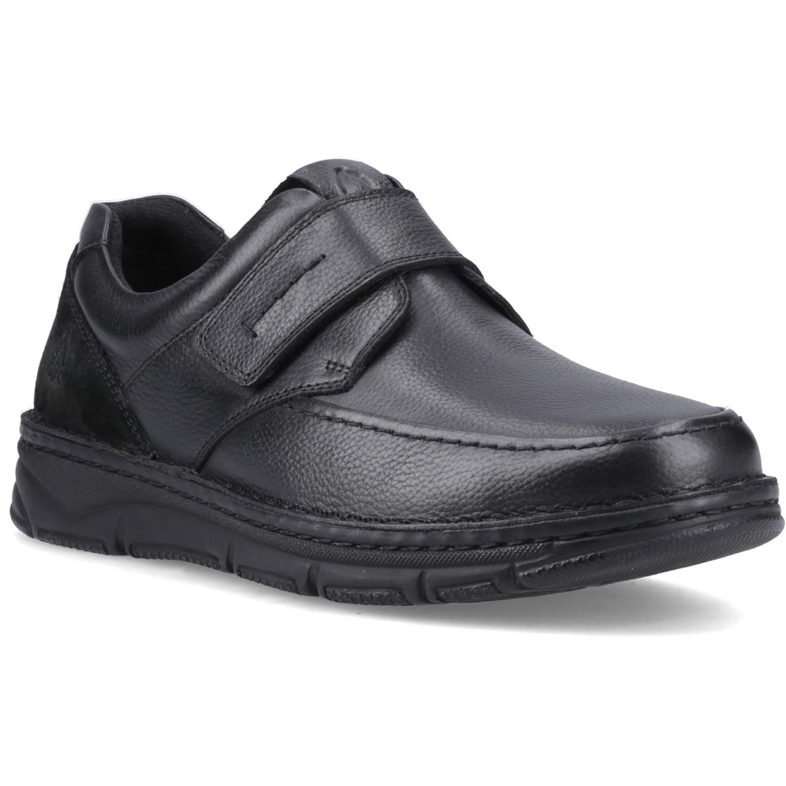 Hush Puppies Forde Touch Fastening Leather Men's Black Loafers
