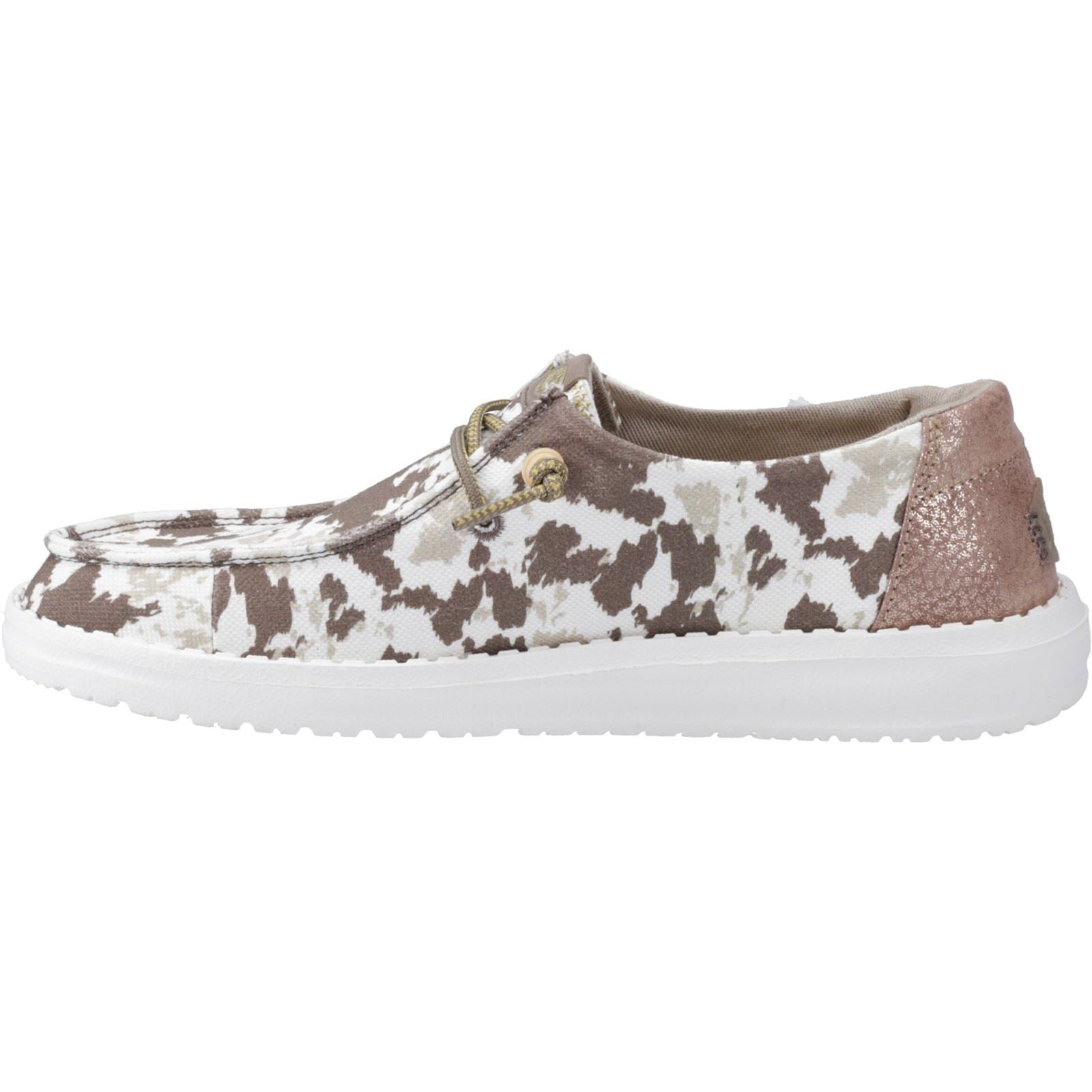 HEYDUDE Wendy Disco Cow Cotton Women's Tan Shoes