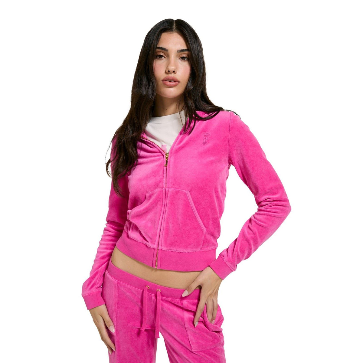 Juicy Couture Washed Robyn Hoodie Women's Pink Hooded Sweatshirt