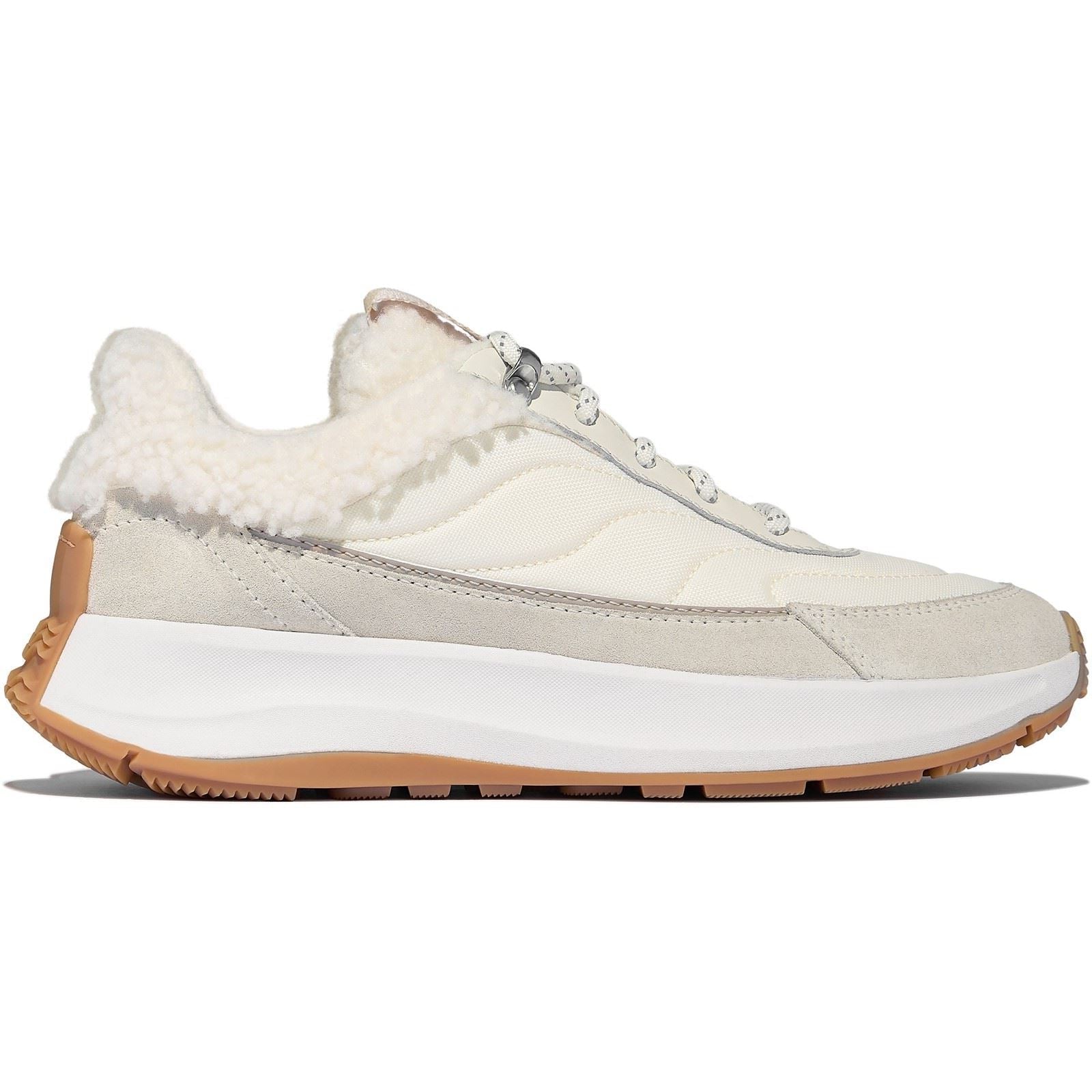 Fitflop F-Mode Flow Suede Women's Cream Mix Trainers