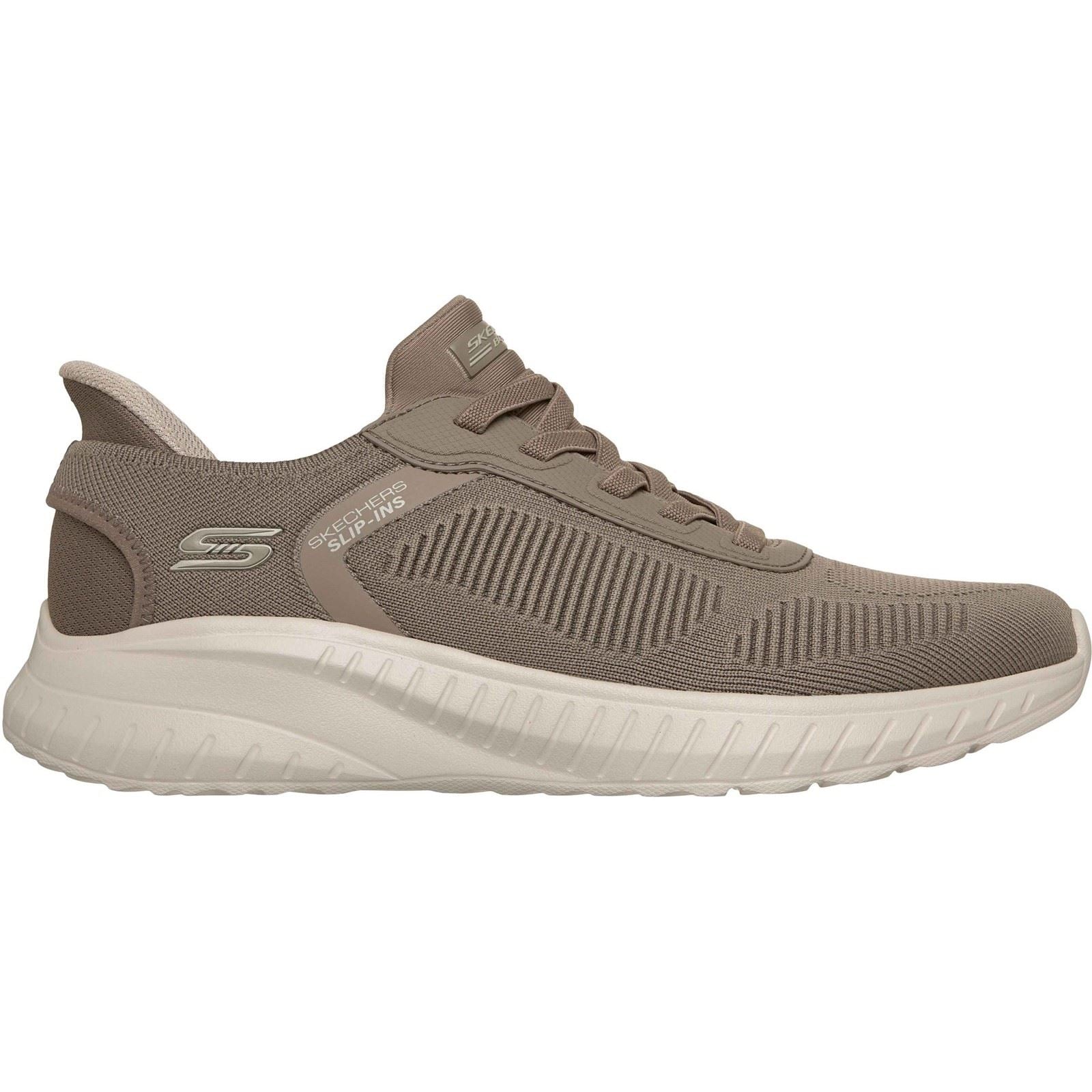 Skechers BOBS Sport Squad Chaos Solid Step Textile Men's Dark Taupe Standard Trainers