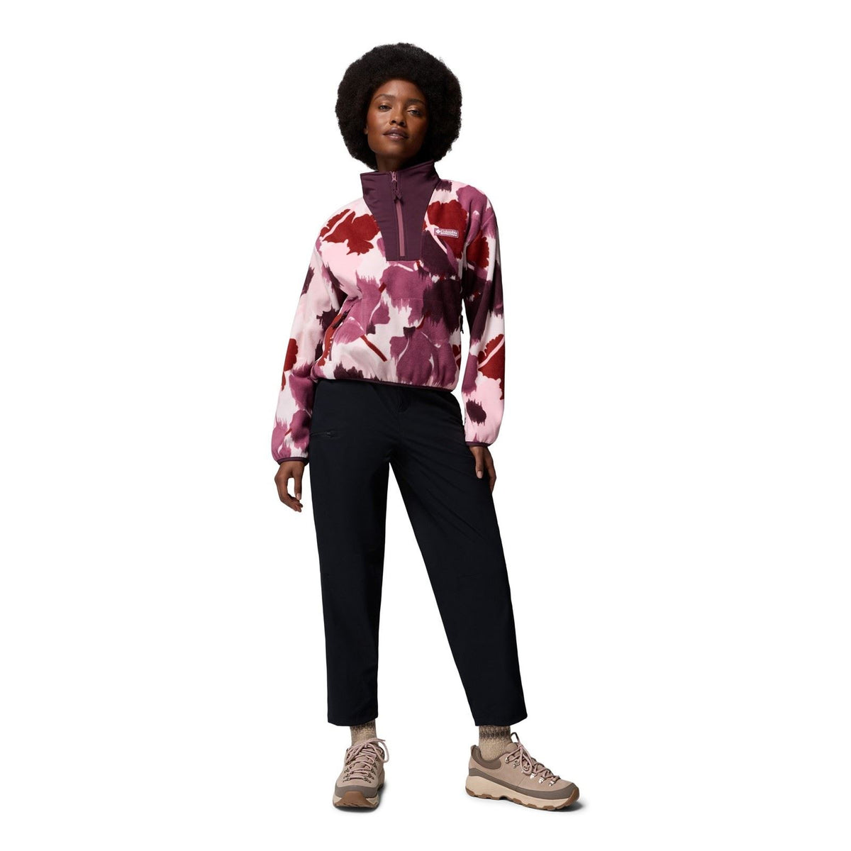 Columbia Sequoia Grove II Printed Half Zip Polyester Women's Purple Fleece Pullover