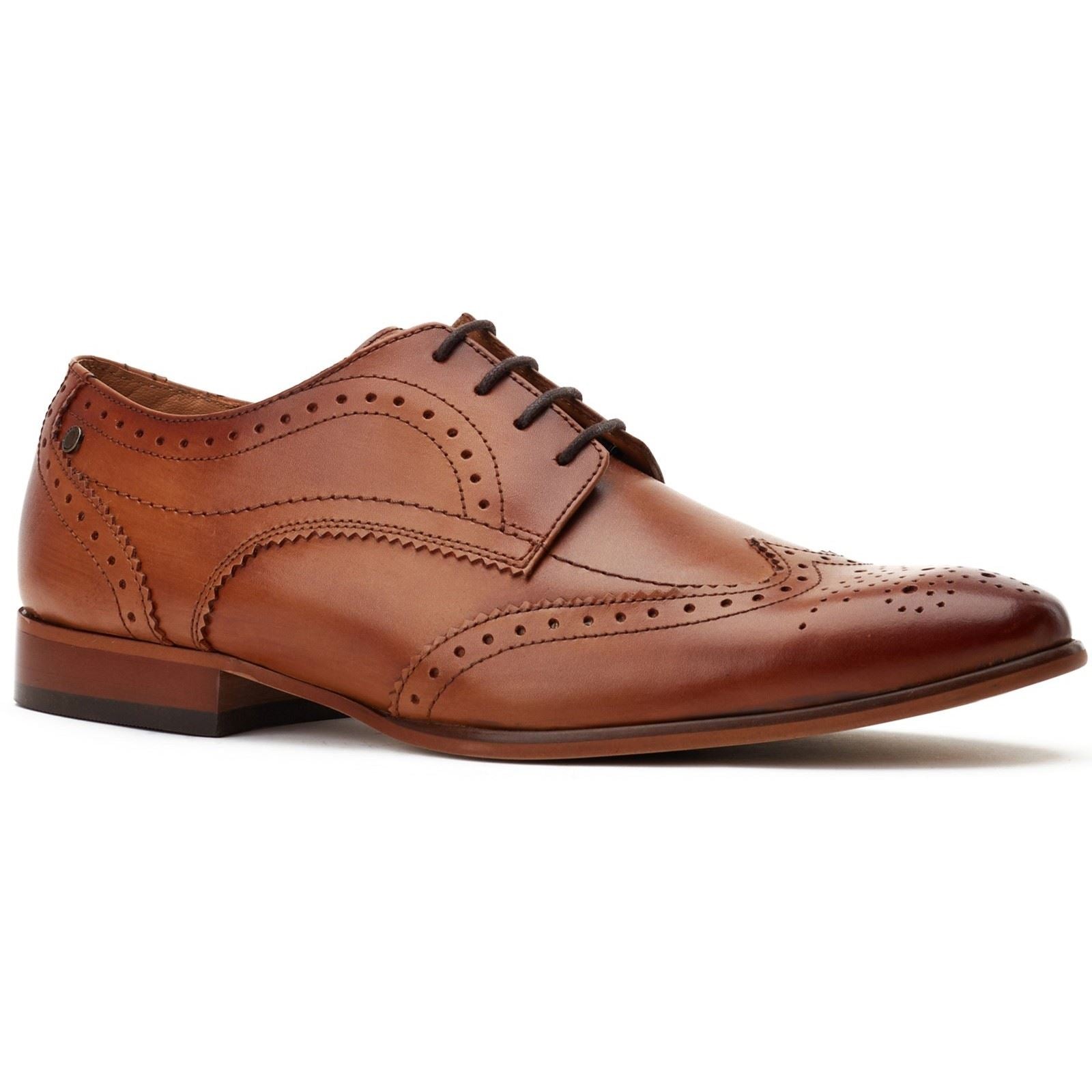 Base London Barbera Leather Men's Tan Standard Brogues Shoes