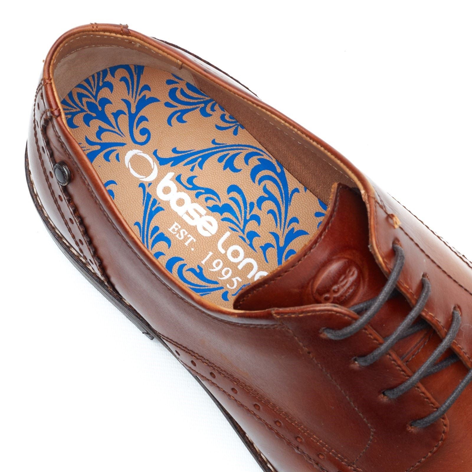 Base London Eton Lace Up Leather Men's Burnt Tan Lace-Up Shoes