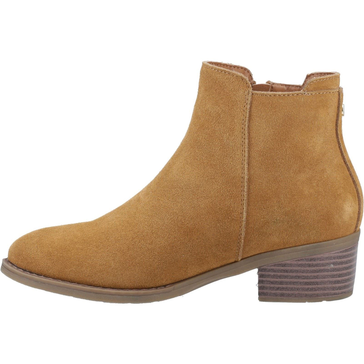Hush Puppies Ingrid Suede Women's Tan Heeled Ankle Boots