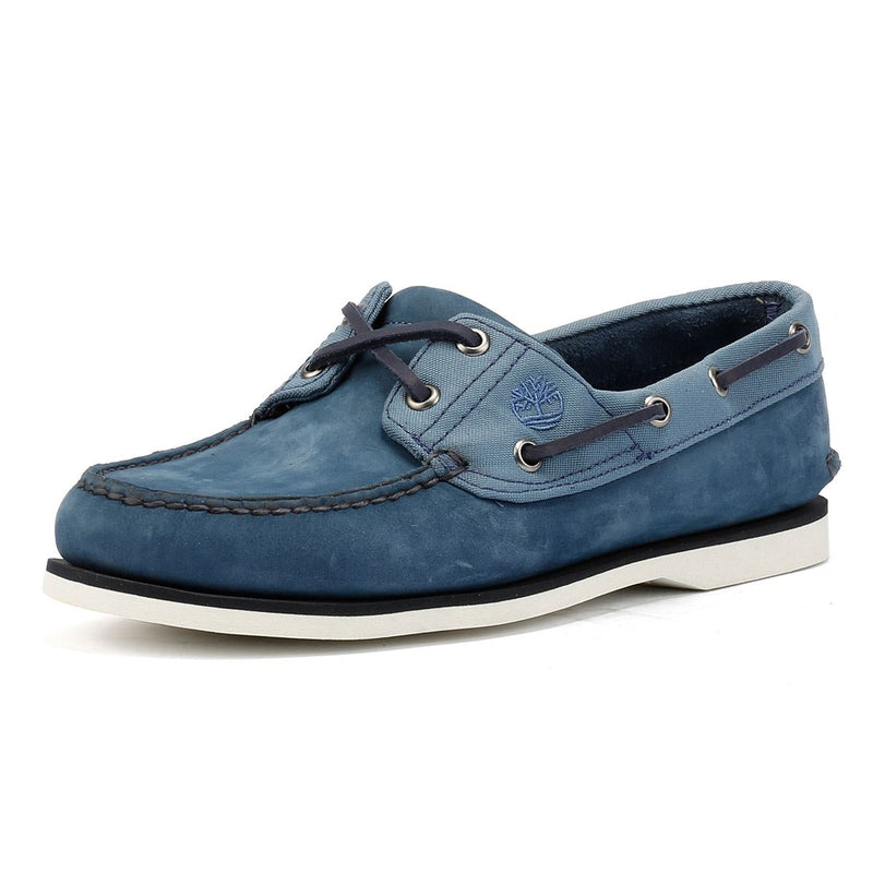 Timberland Classic 2 Eye Leather Men's Dark Blue Boat Shoes