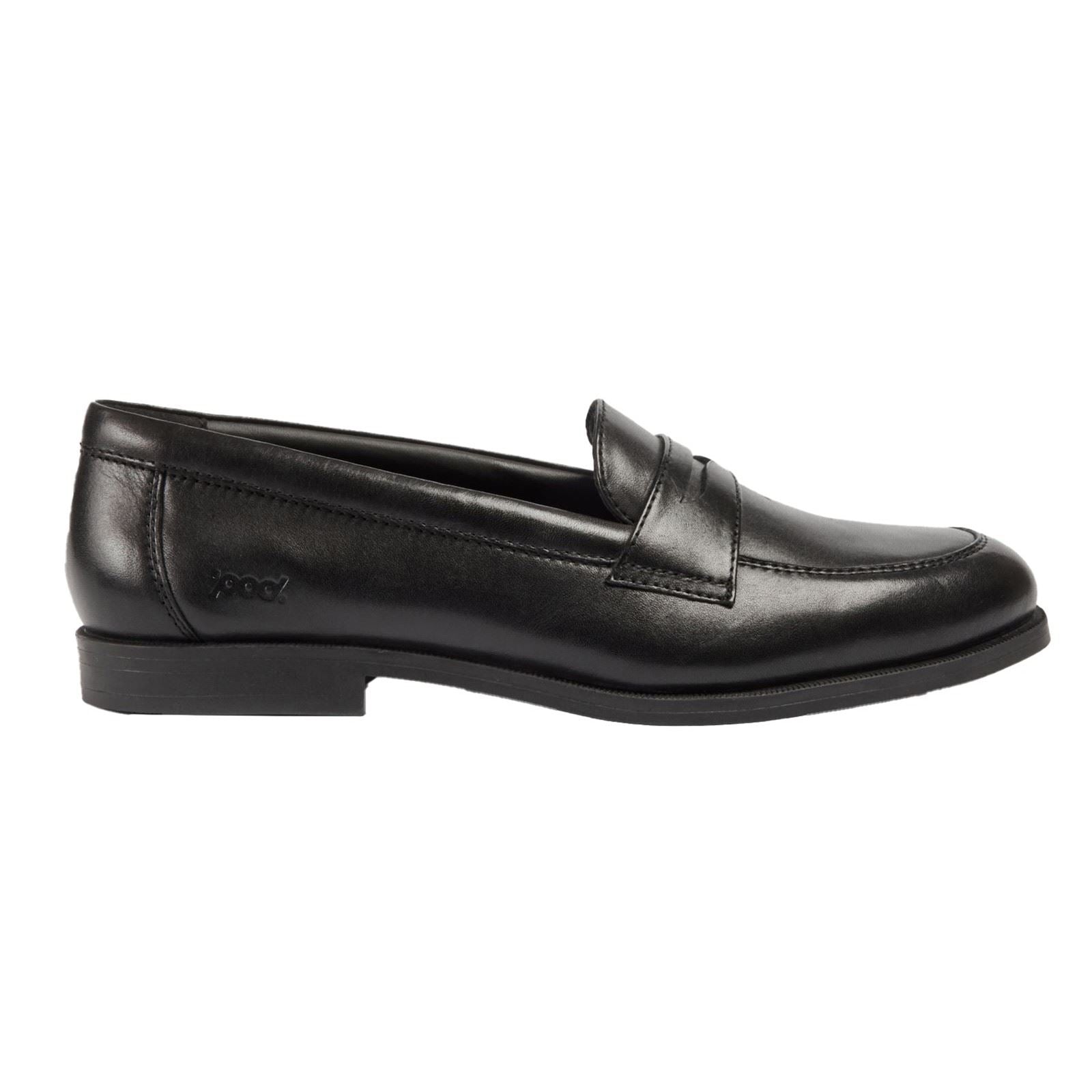 Pod Islay Leather Youth Girl's Black Loafers