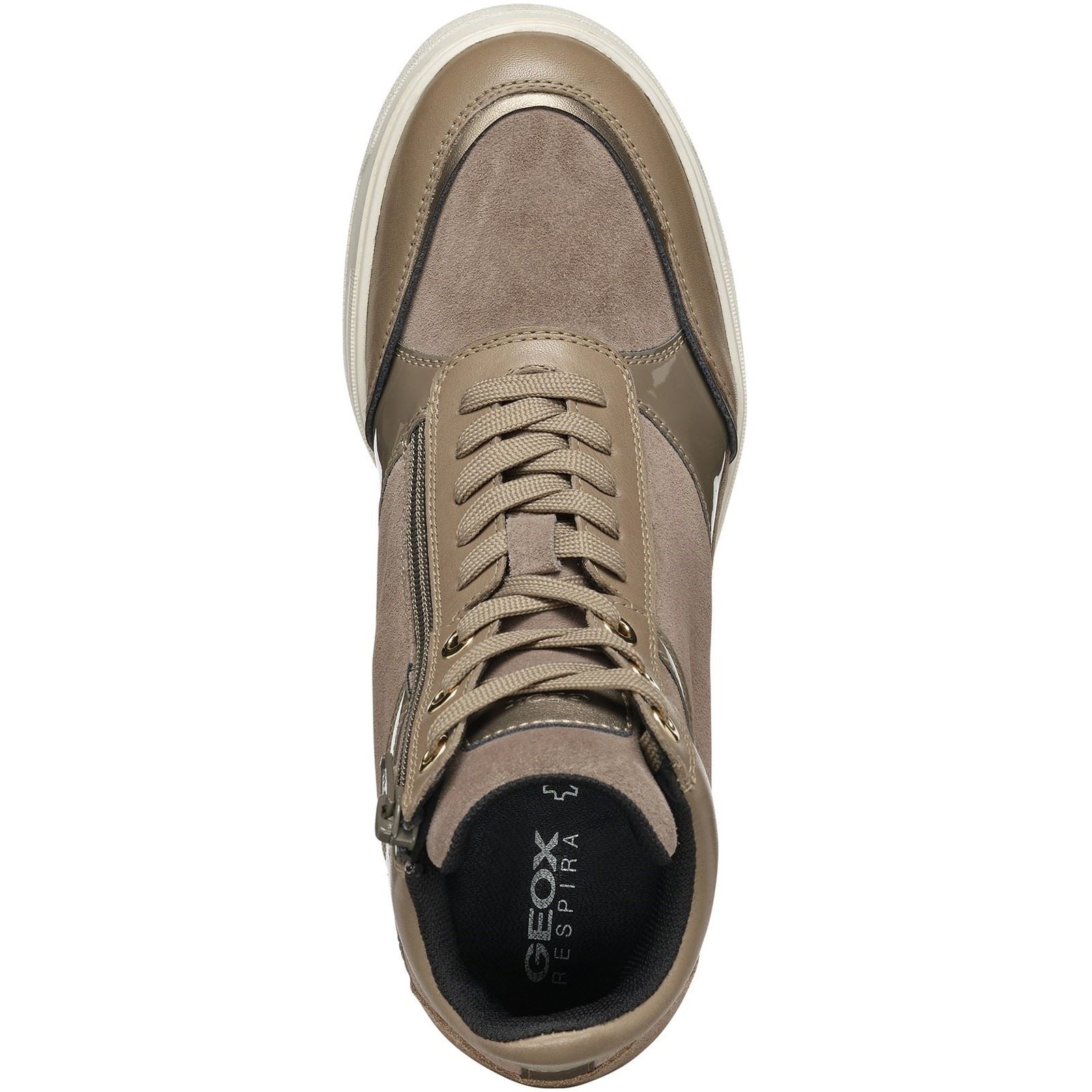 Geox D Maurica Leather Women's Dark Taupe Trainers