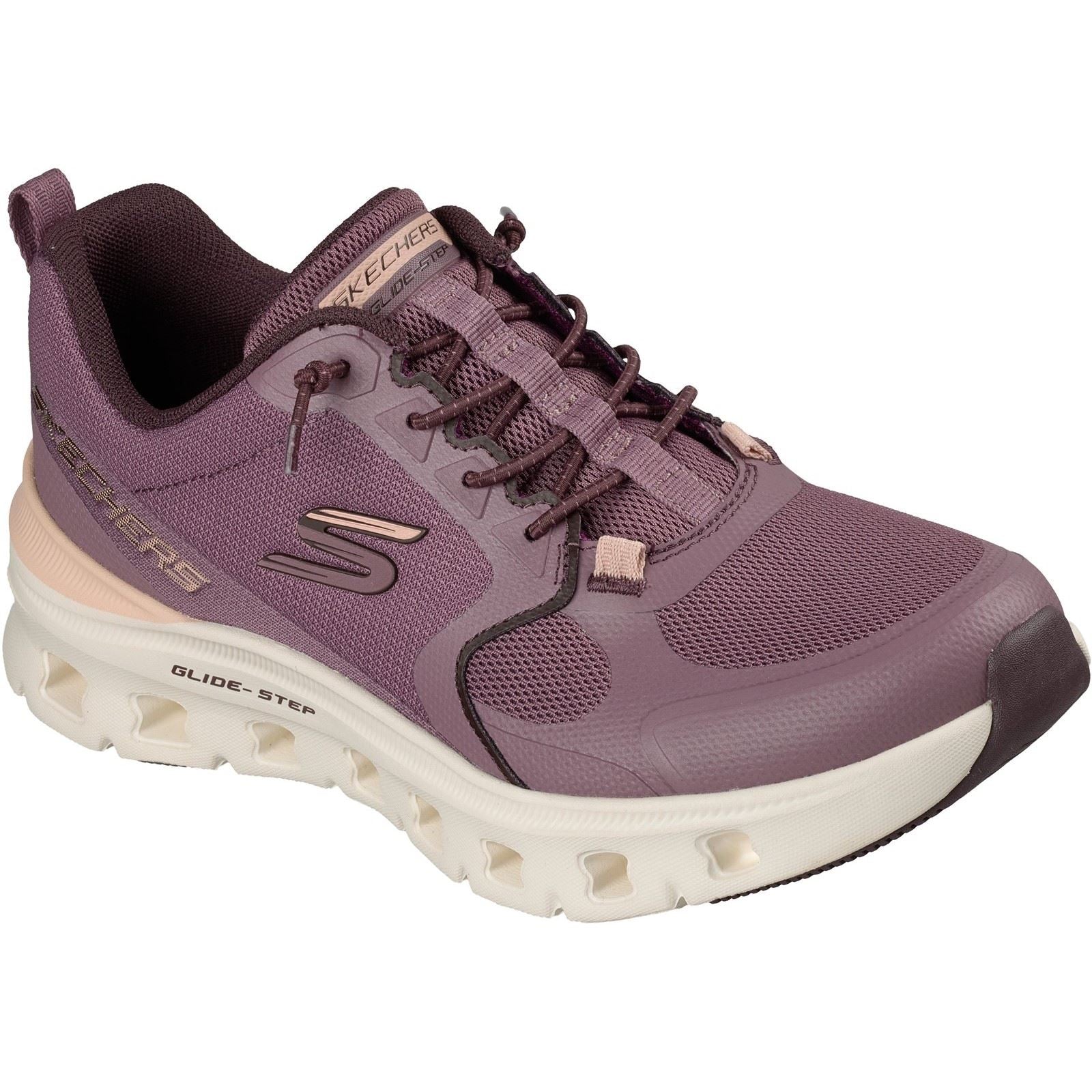 Skechers Glide-Step Pro Textile Women's Plum Mesh/Synthetic/Peach Trim Trainers