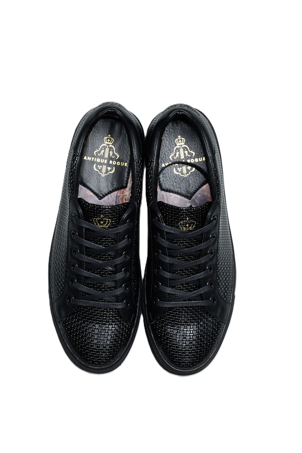 Antique Rogue Kimber Patent PU Leather Men's Black Trainers