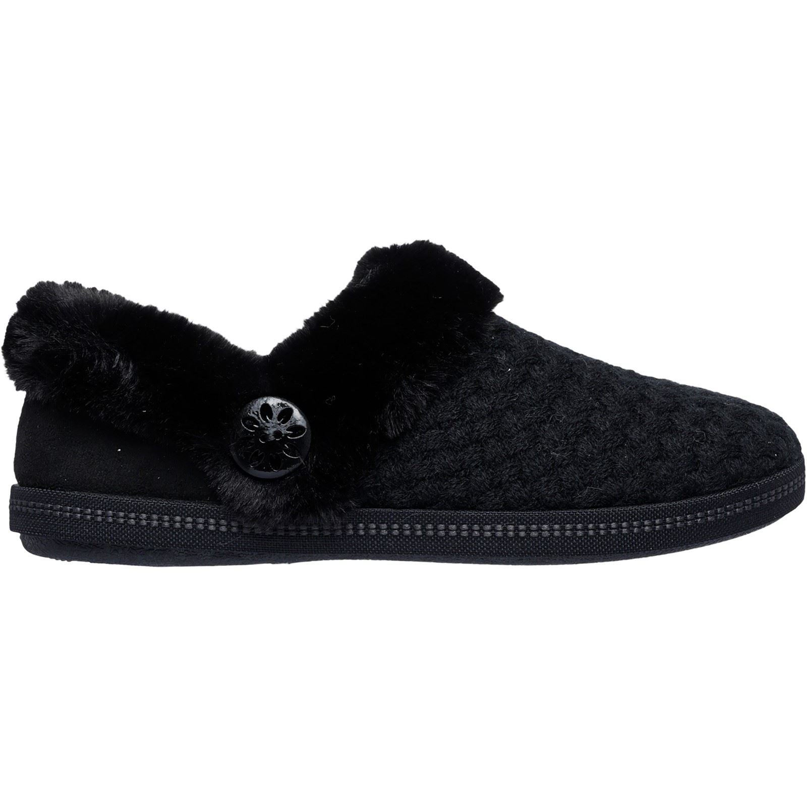 Skechers Cozy Campfire Frosty Promise Synthetic Women's Black Slippers