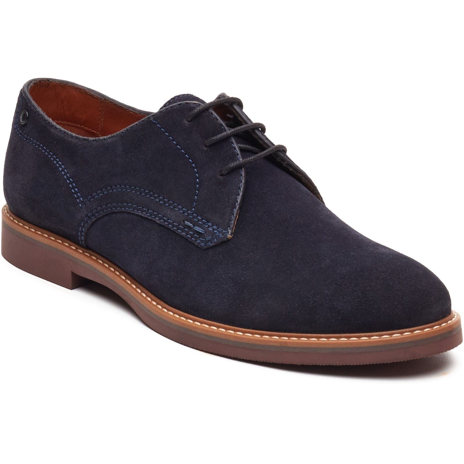 Base London Strand Lace Up Leather Men's Navy Lace-Up Shoes