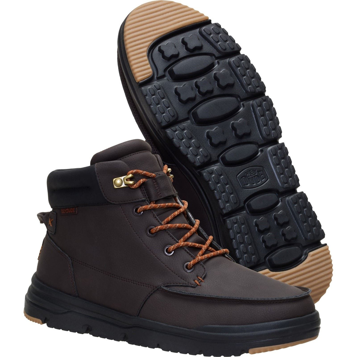 HEYDUDE Bradley II Classic Polyurethane Men's Chocolate Torte/Multi Ankle Boots