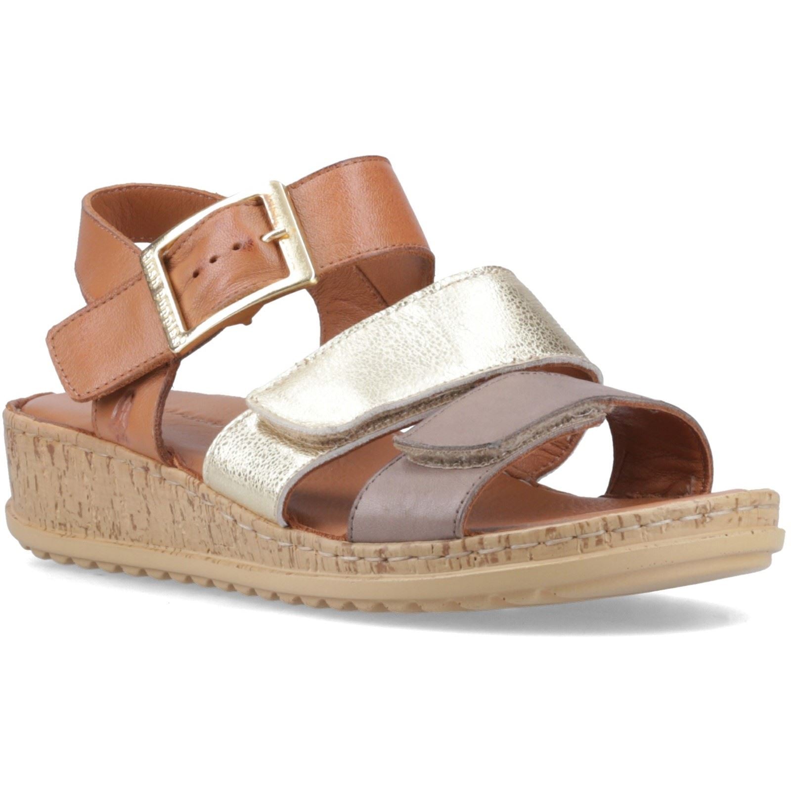 Hush Puppies Eliana Sandal Leather Women's Gold Sandals