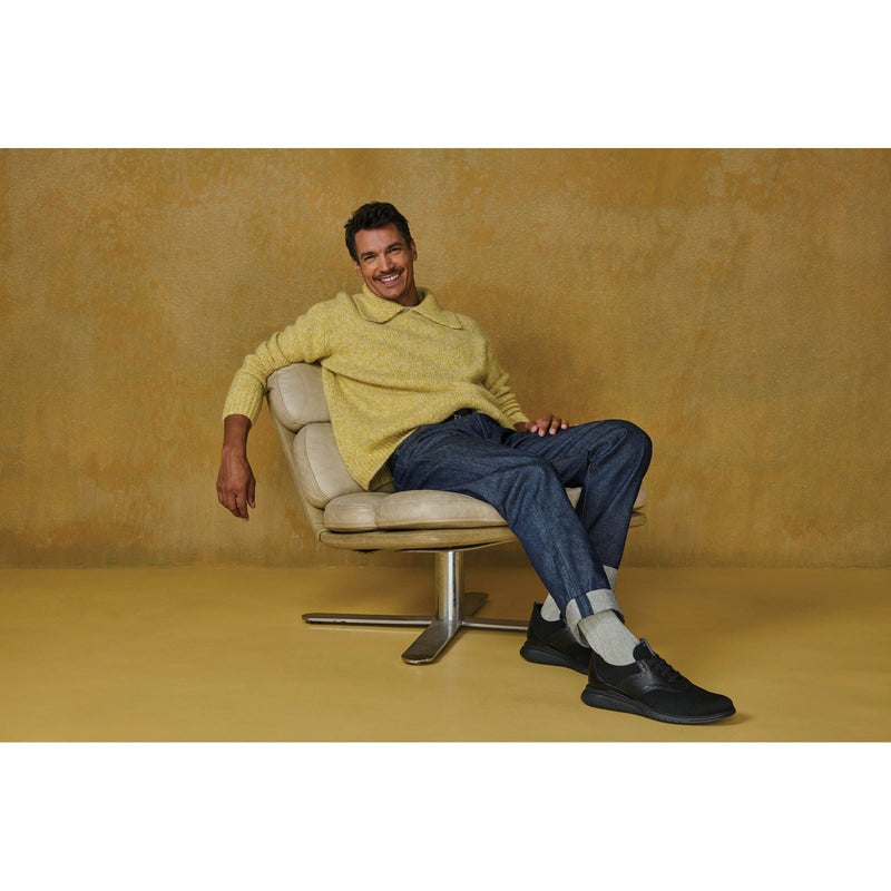 Hush Puppies Advance Leather Men's Black/Black Lace-Up Shoes