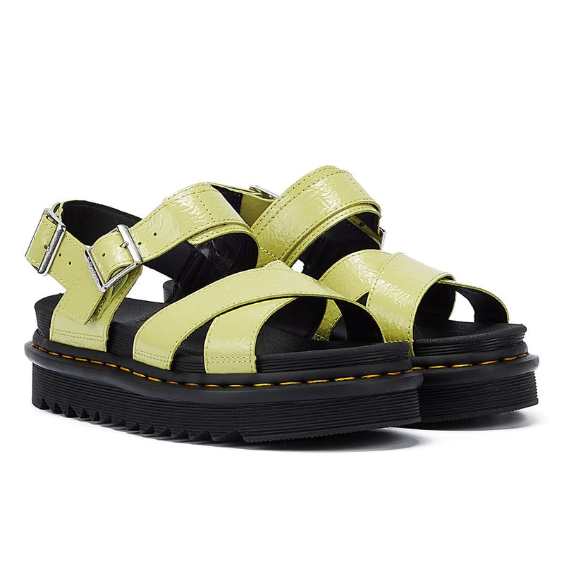 Dr. Martens Voss II Distressed Patent Women's Lime Sandals