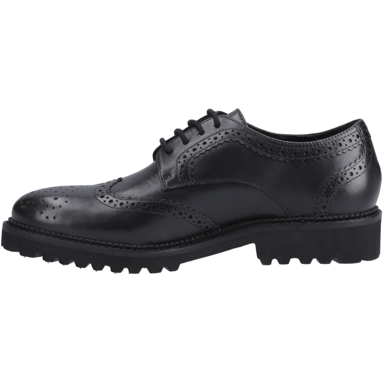 Hush Puppies Gabi Lace Up Leather Girl's Black Brogues
