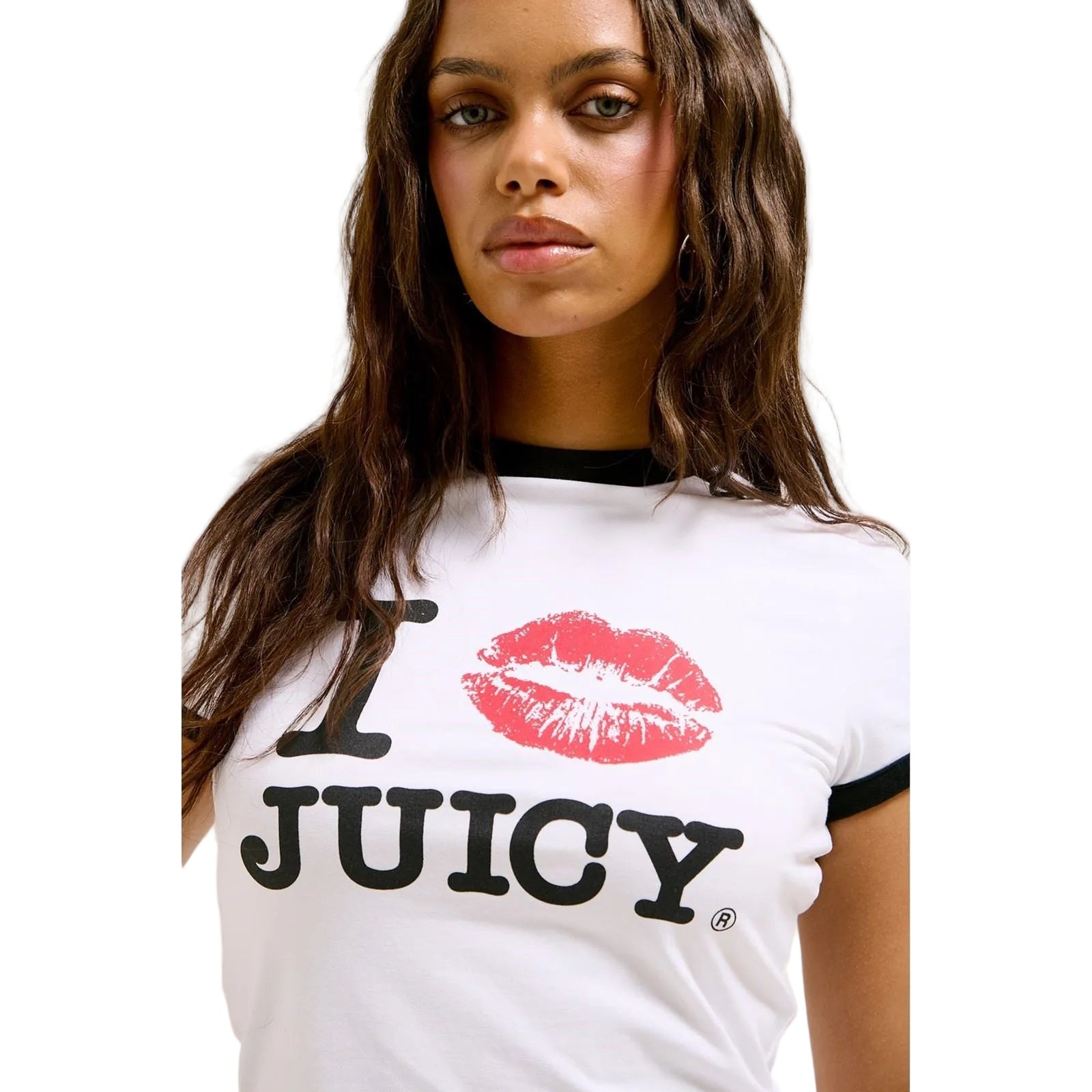 Juicy Couture I KISS TEE Cotton Women's White T-Shirt