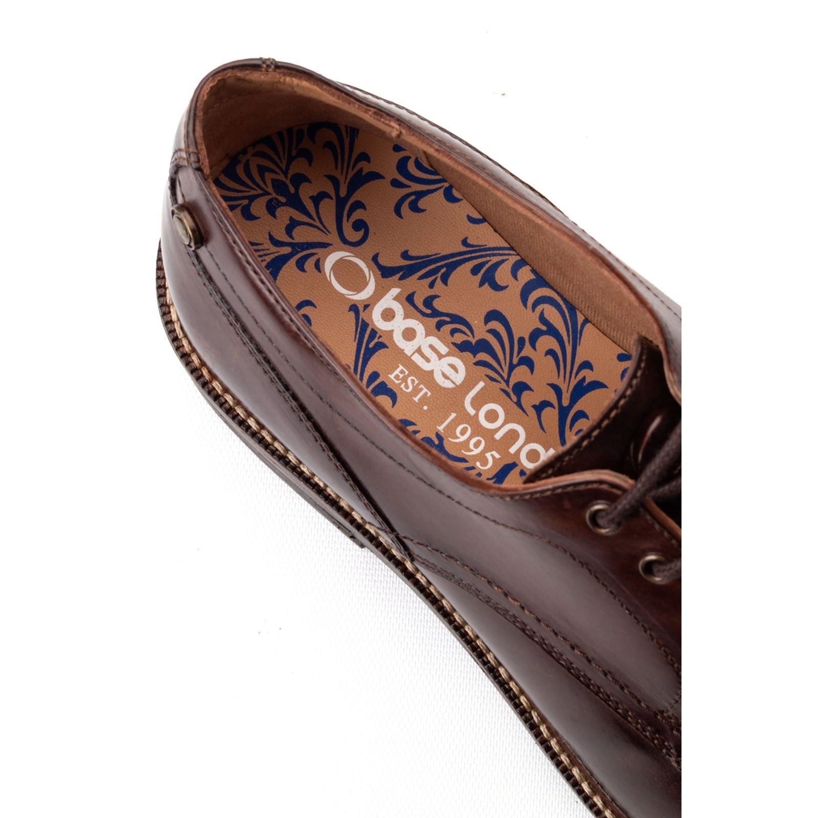 Base London Durham Leather Men's Burnt Brown Lace-Up Shoes