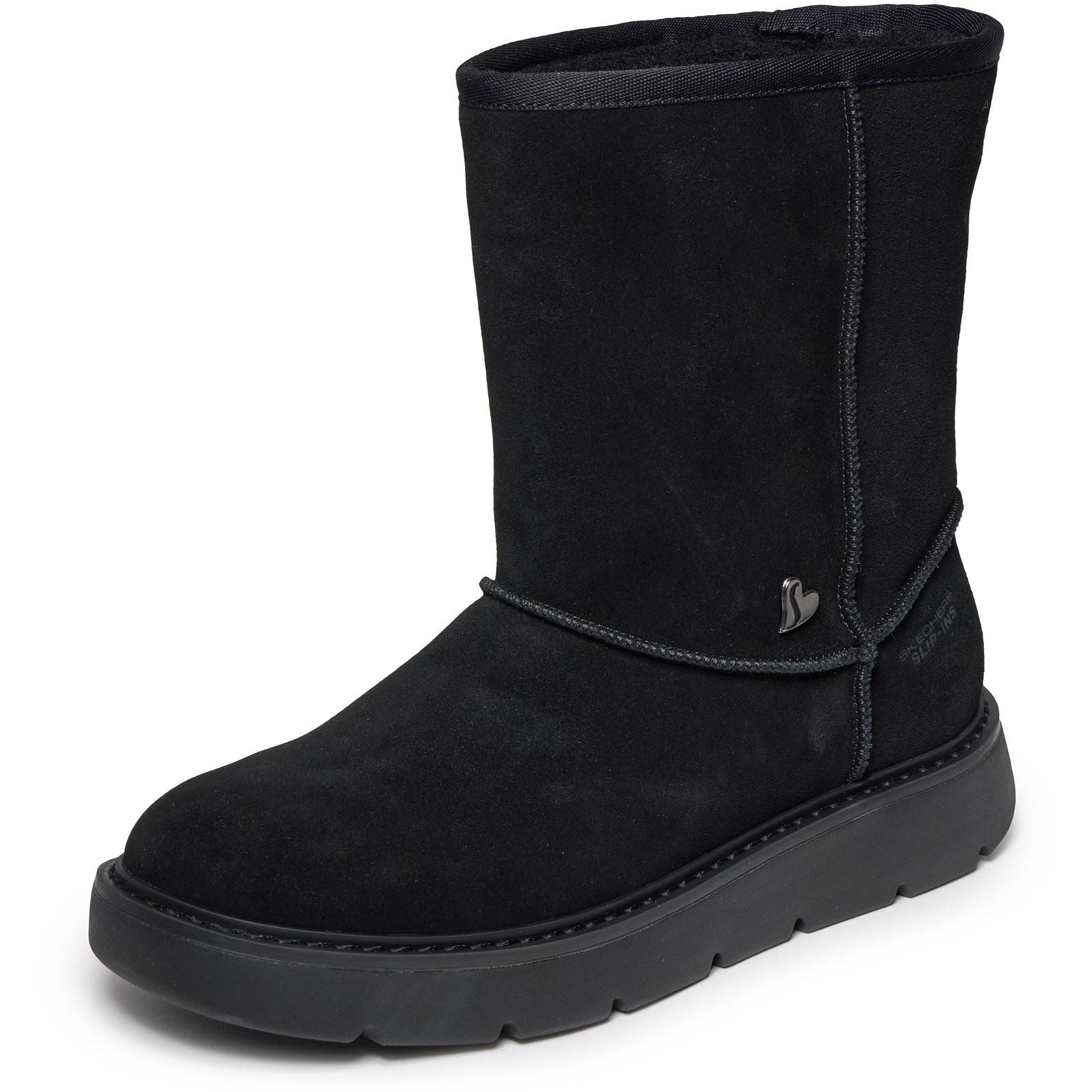Skechers Keepsakes Cozy Mid Leather Women's Black Winter Mid Calf Boots