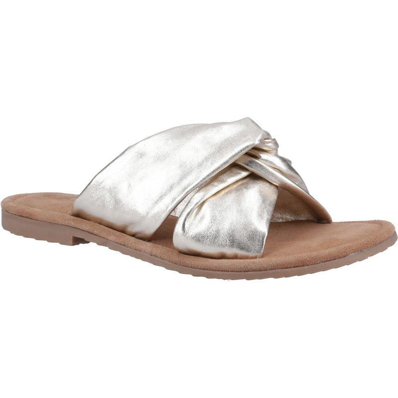 Hush Puppies Amy Wide Fit Leather Women's Gold Sandals