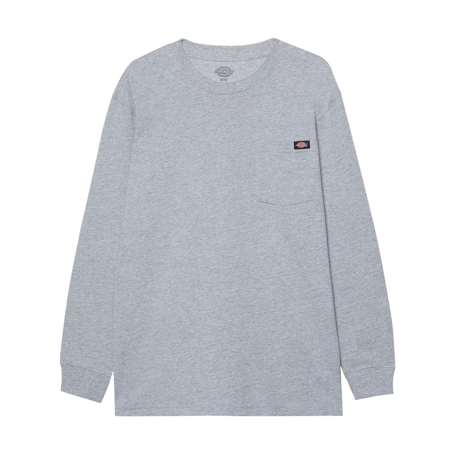 Dickies Pocket Tee Long Sleeve Cotton Men's Grey T-Shirt