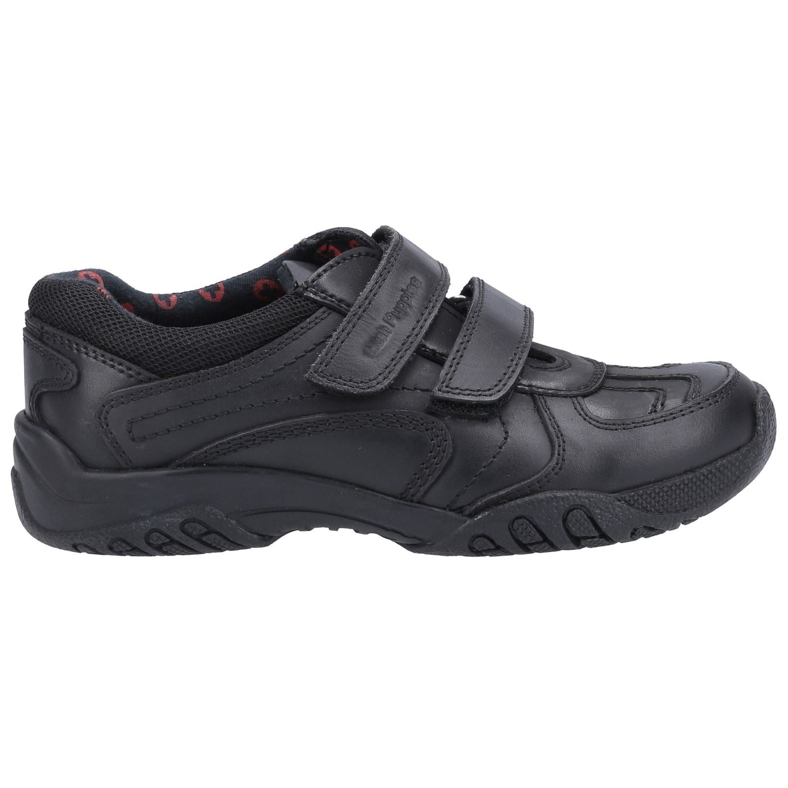 Hush Puppies Jezza 2 Junior Boys Black Leather Shoes