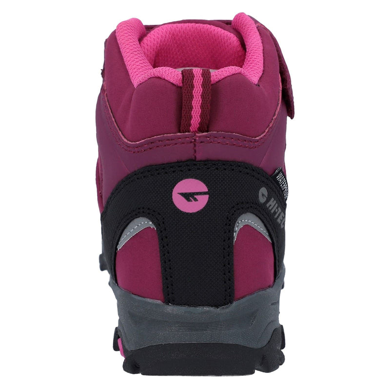 Hi-Tec Blackout Mid Synthetic Soft Shell Junior Dark Rose/Fuchsia Hiking Boots