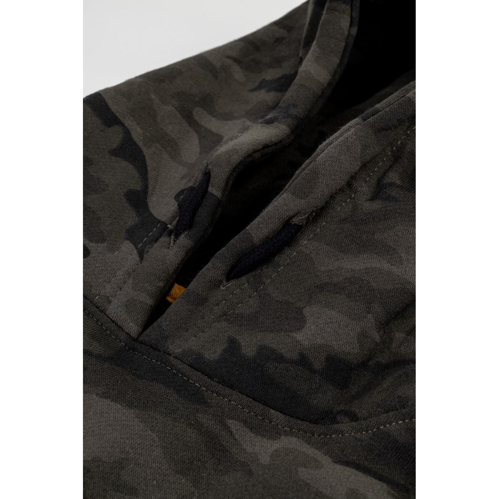 Caterpillar Trademark Cotton Men's Green Hooded Sweatshirt