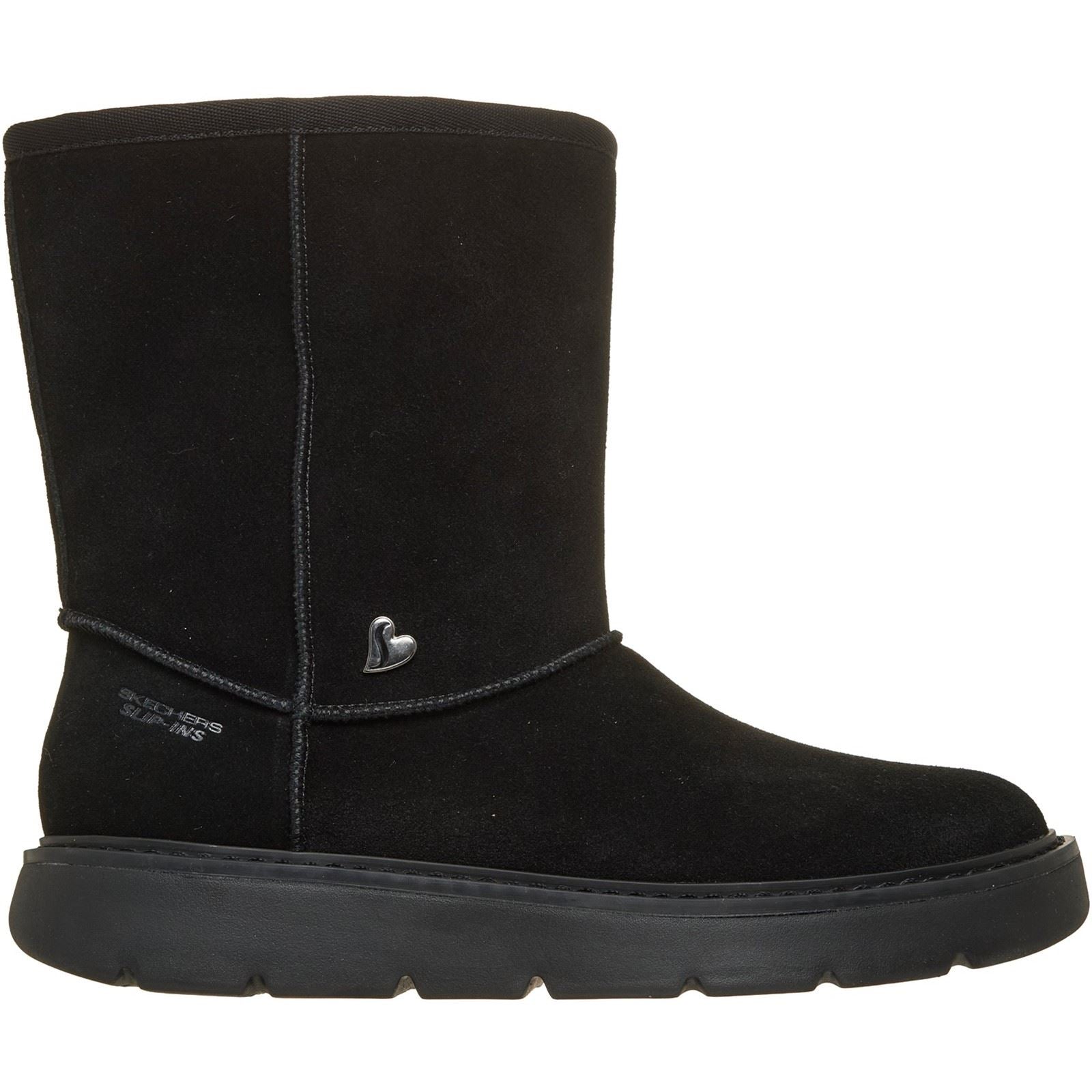 Skechers Keepsakes Cozy Mid Leather Women's Black Winter Mid Calf Boots