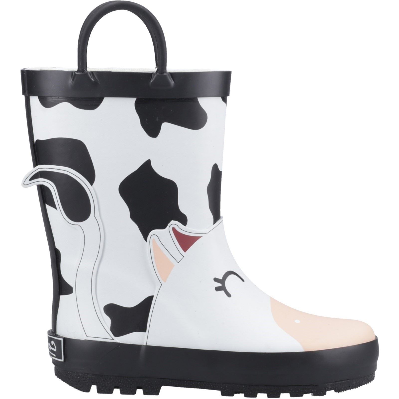 Cotswold Puddle 3D Rubber Unisex Kid's Black/White Wellington Boots