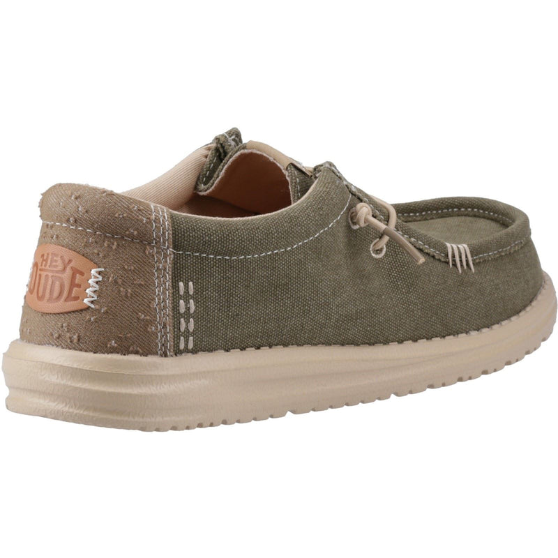 HEYDUDE Wally Workwear Synthetic Blend Men's Dusky Green/Irish Cream Moccasins Shoes