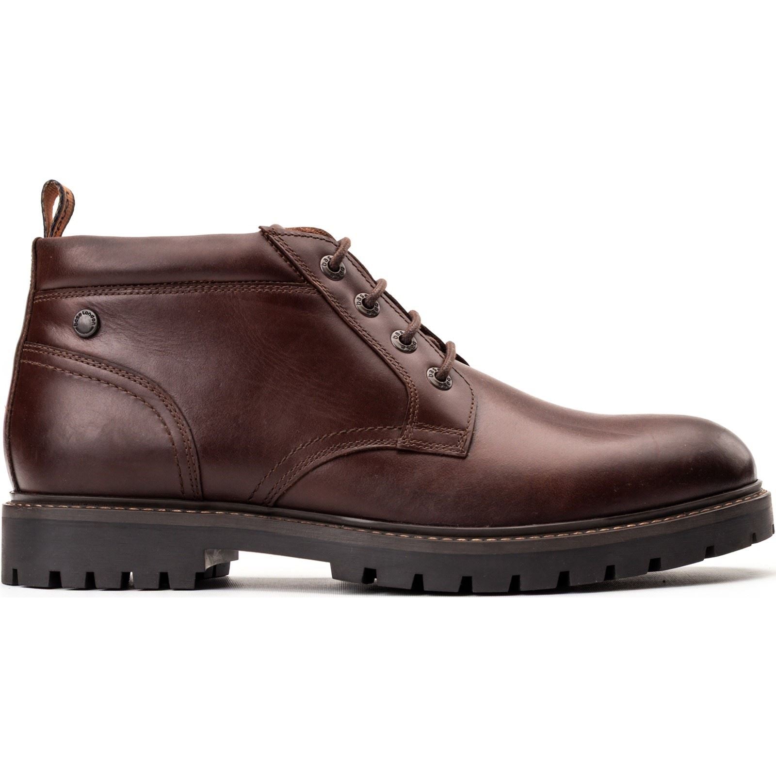Base London Cobalt Leather Men's Brown Ankle Boots