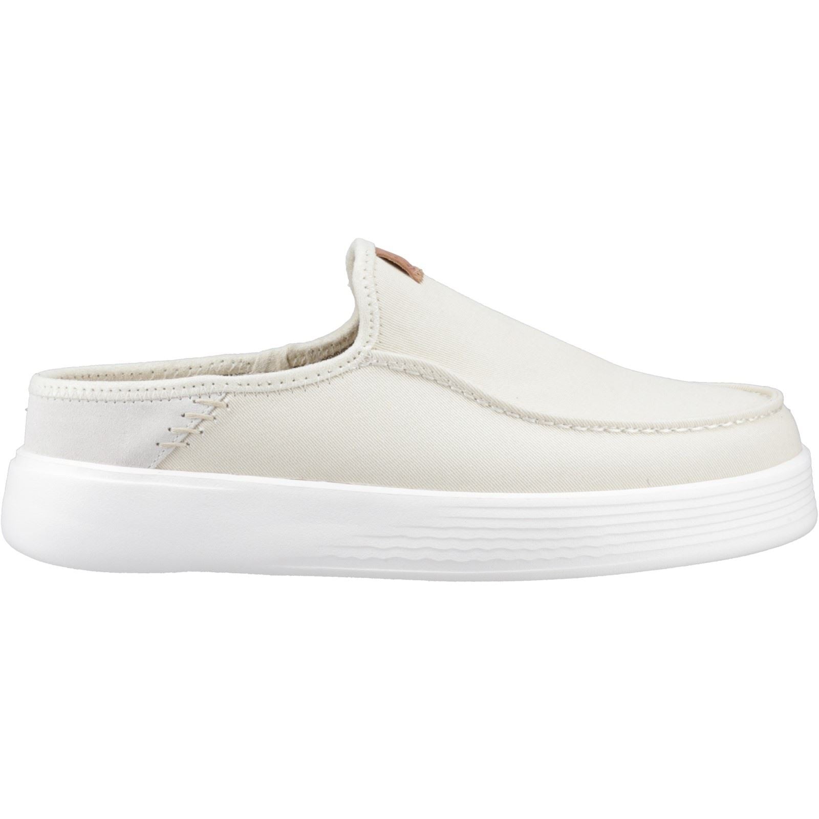 HEYDUDE Austin Workwear Leather Men's Almost White Slippers