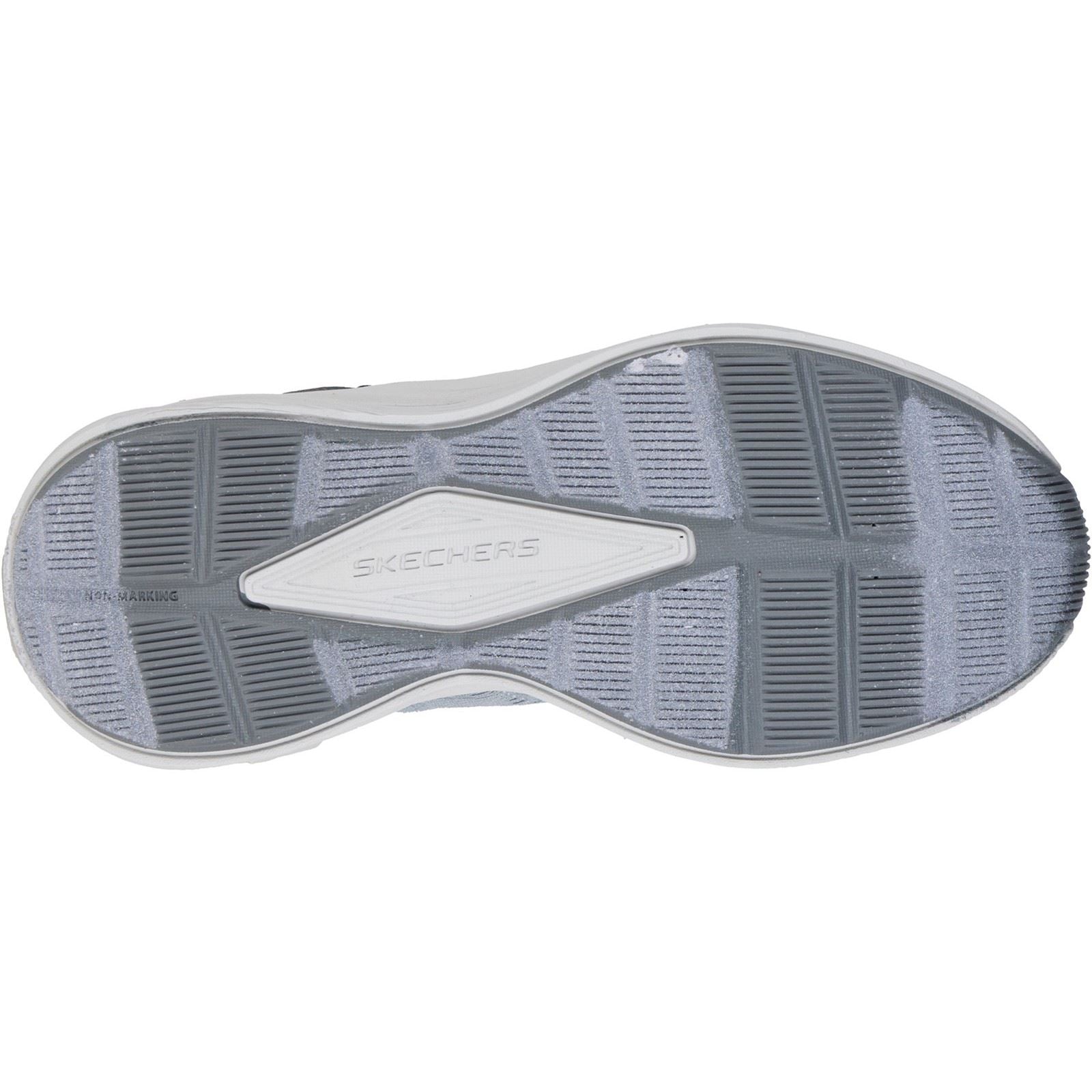 Skechers Microspec Tread Grey & Charcoal/Blue & Silver Trainers