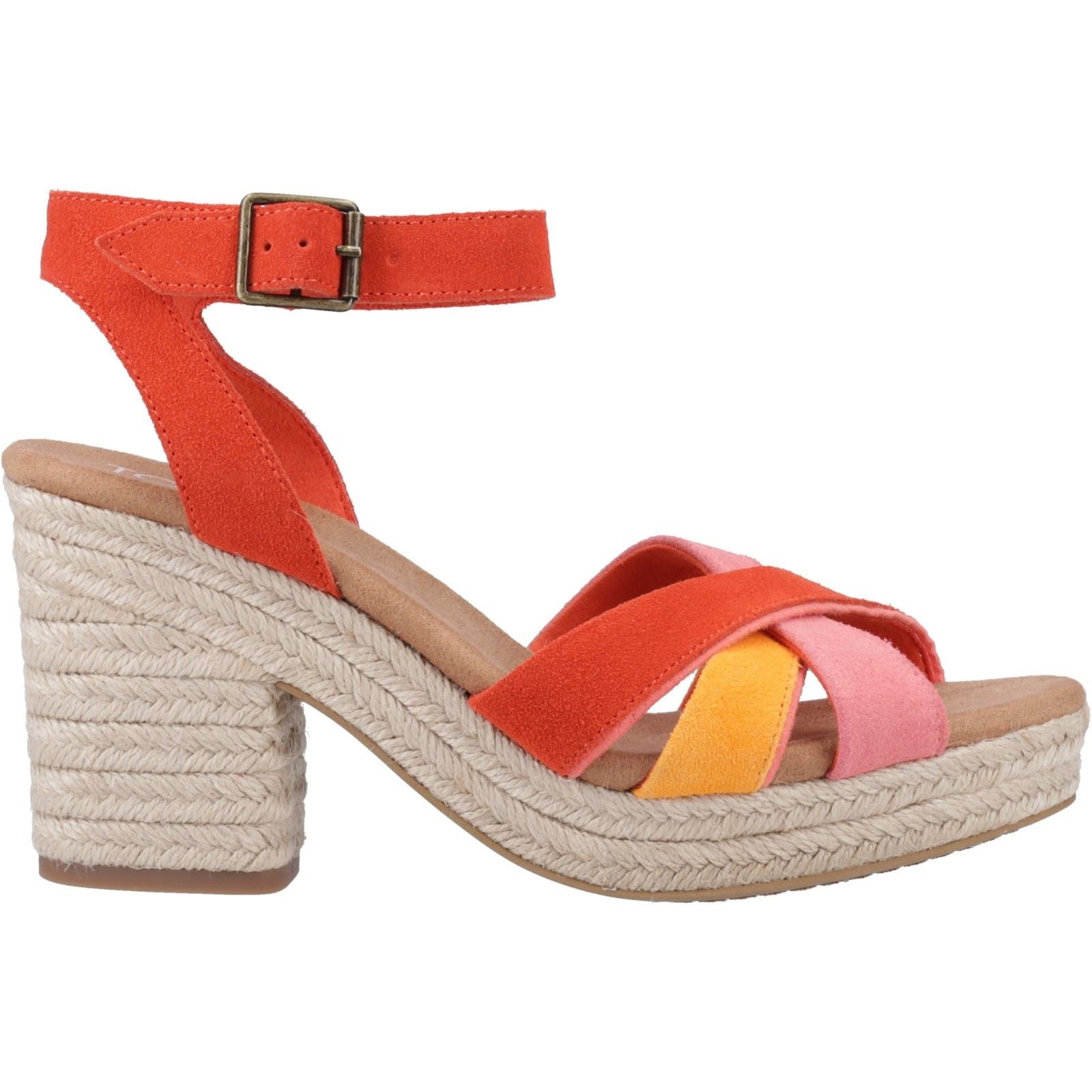 TOMS Majorca Strappy Leather Women's Flame Heels