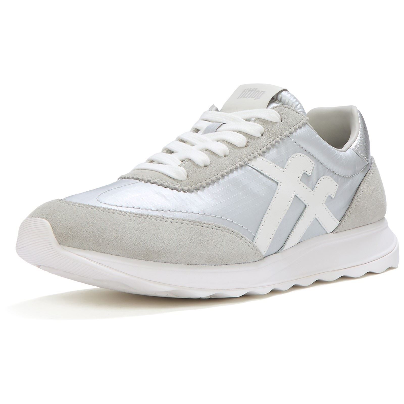 Fitflop Retro-Q FF Nylon Women's Silver/Urban White Trainers
