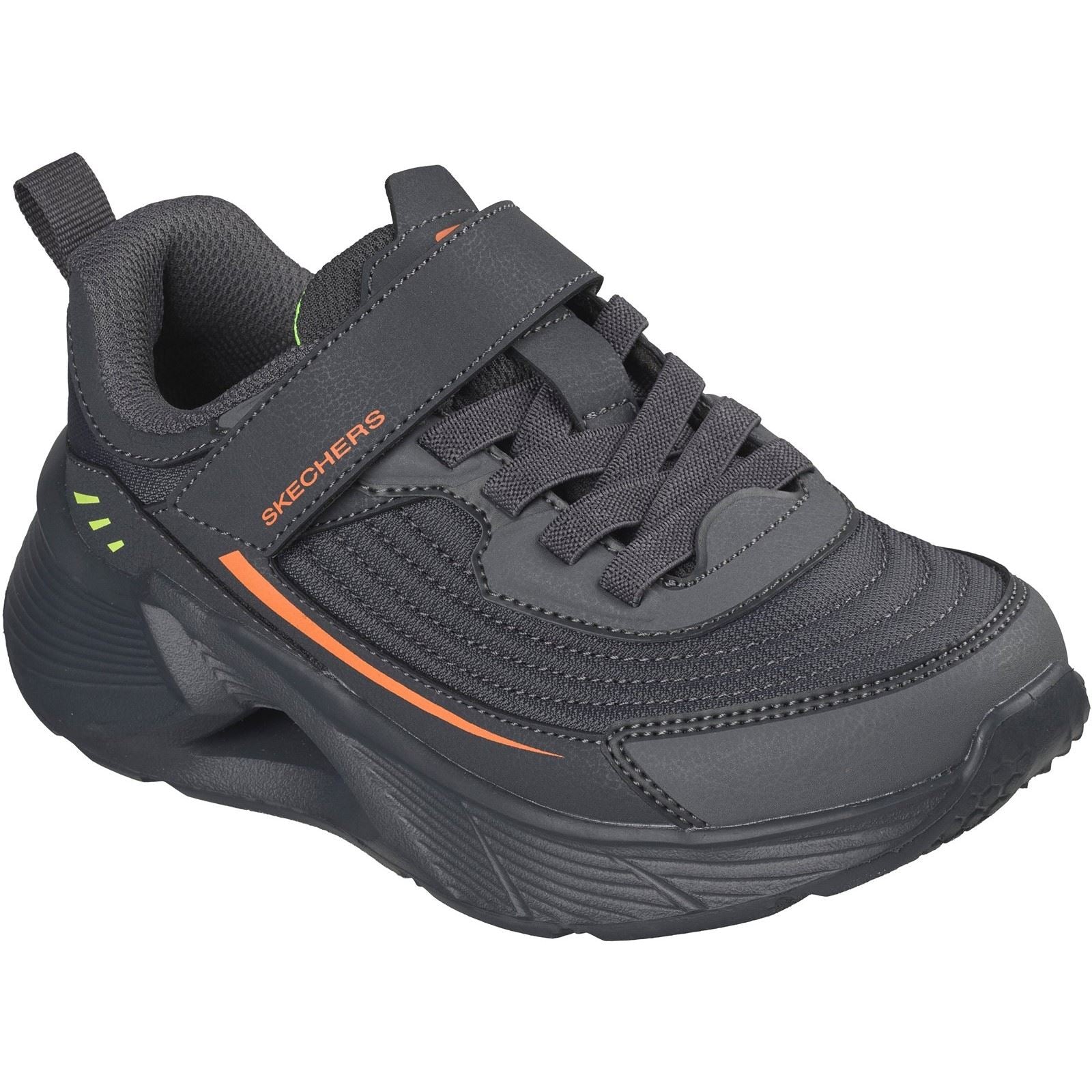 Skechers Tidal-Tech Stream Rush Textile Boy's Charcoal/Orange Trainers