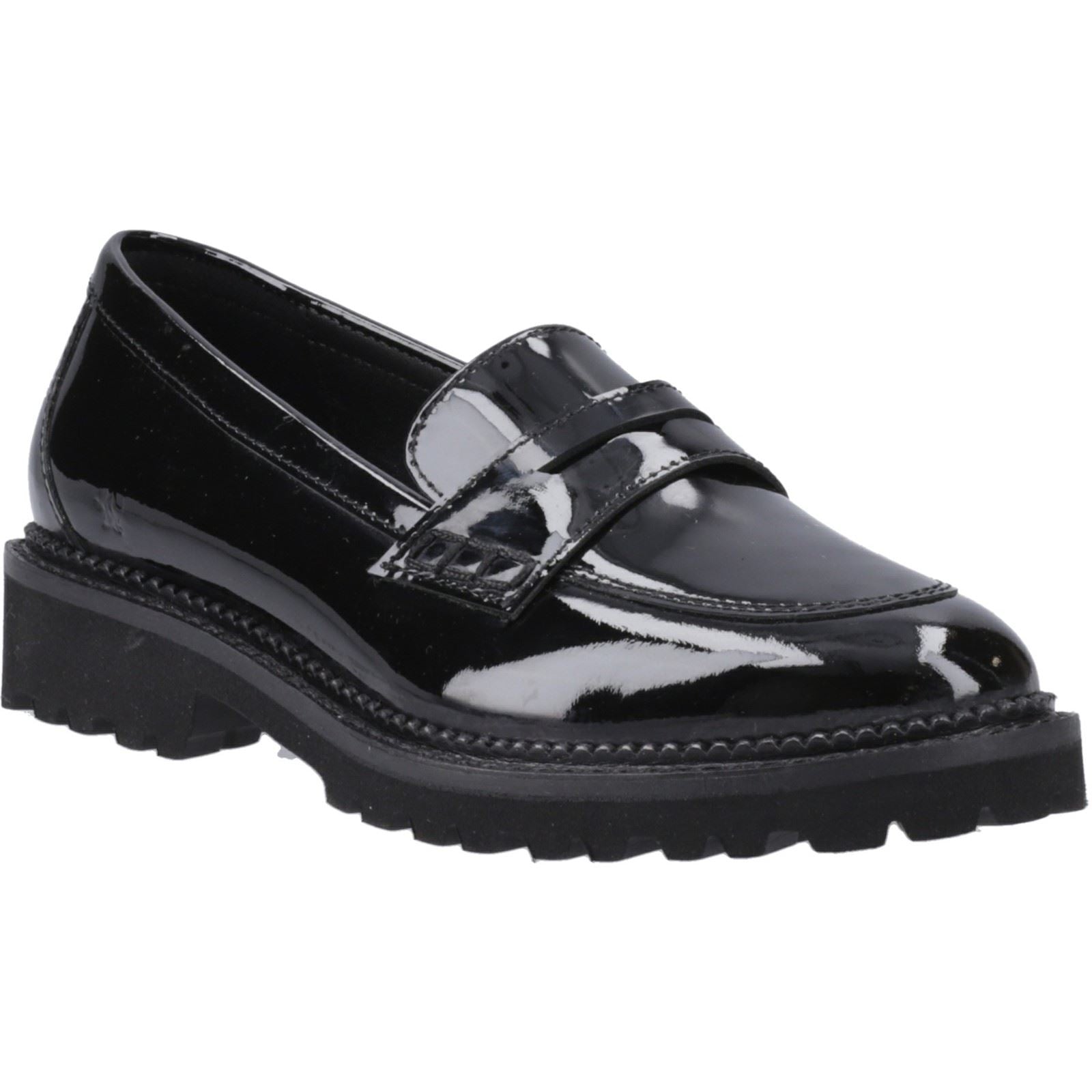 Hush Puppies Grazia Patent Leather Youth Black Loafers