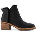 TOMS Hailey Leather Women's Black Heeled Ankle Boots