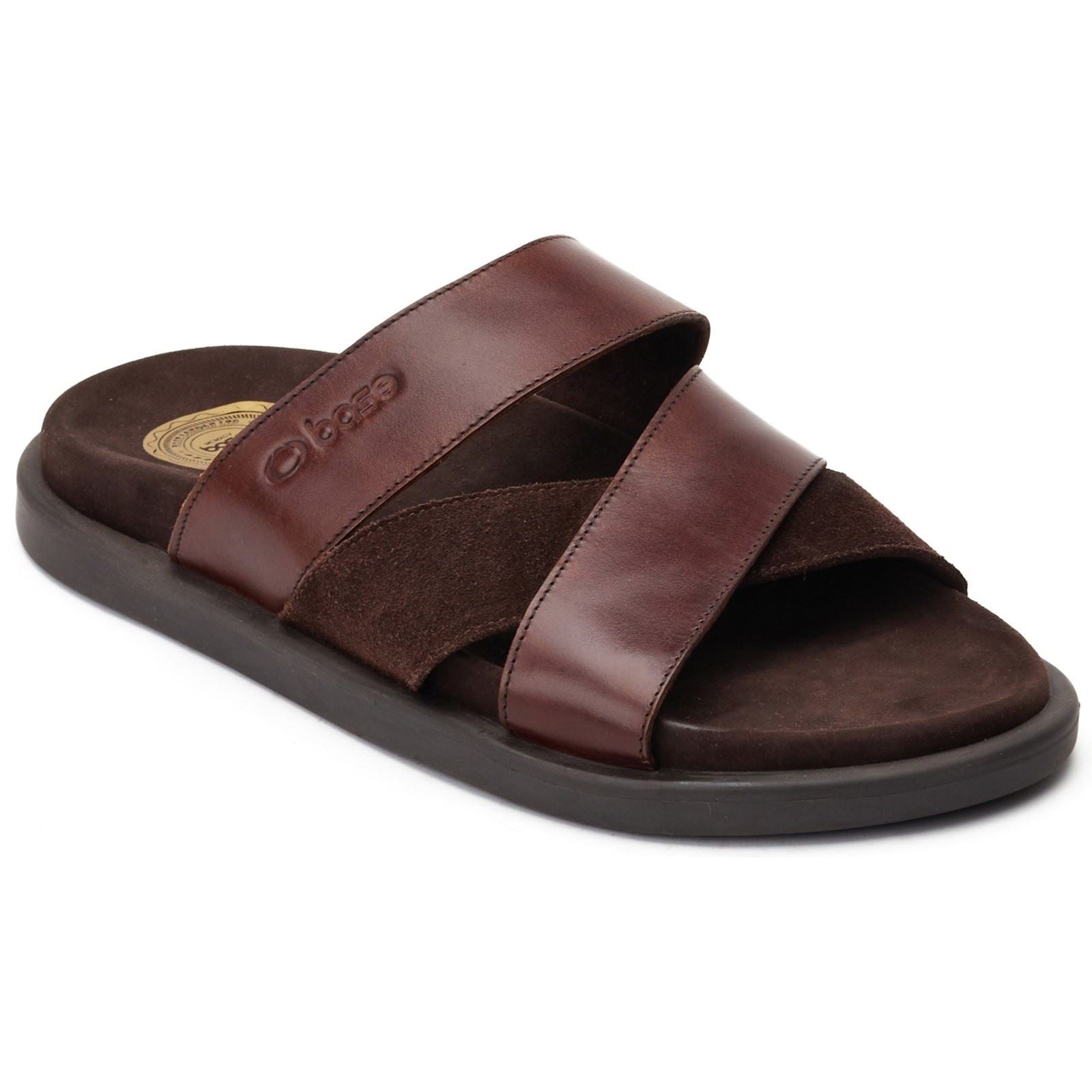 Base London Ponza Leather Men's Dark Brown Sandals