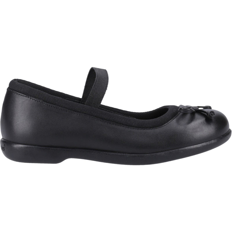 Hush Puppies Betty Leather Junior Black Shoes