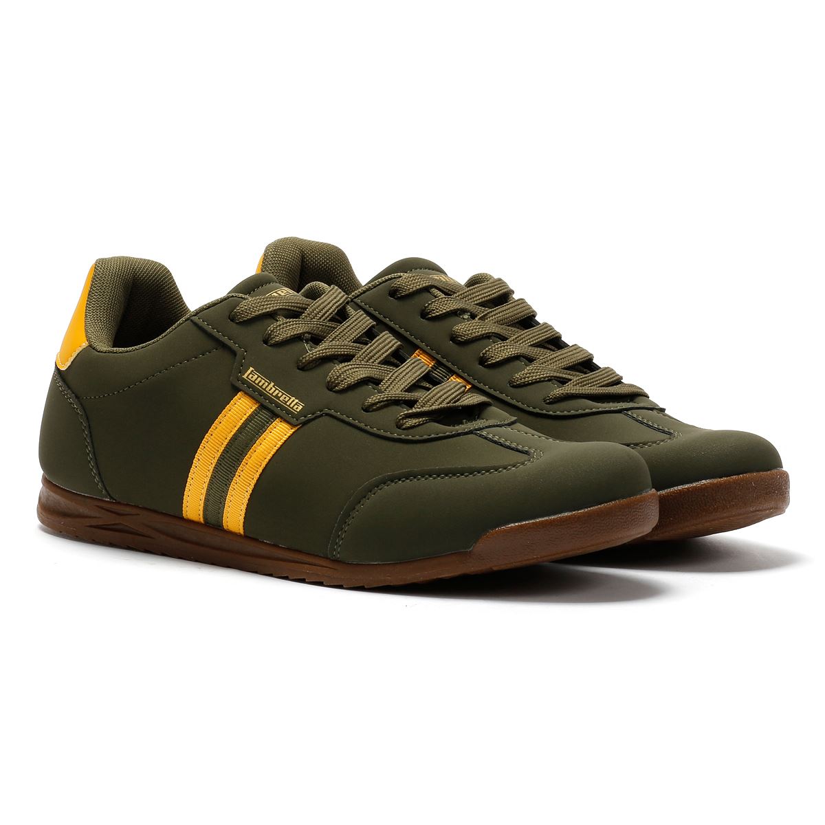 Lambretta Tackle Men's Khaki/Gold Trainers
