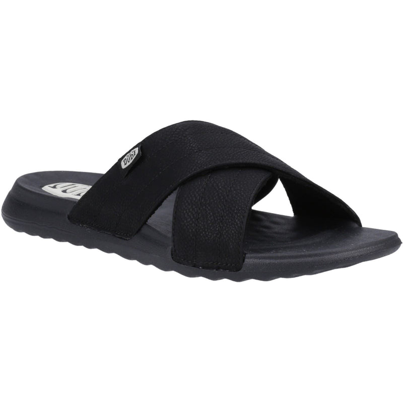 HEYDUDE Christi Slide Distressed Synthetic Women's Black Sandals